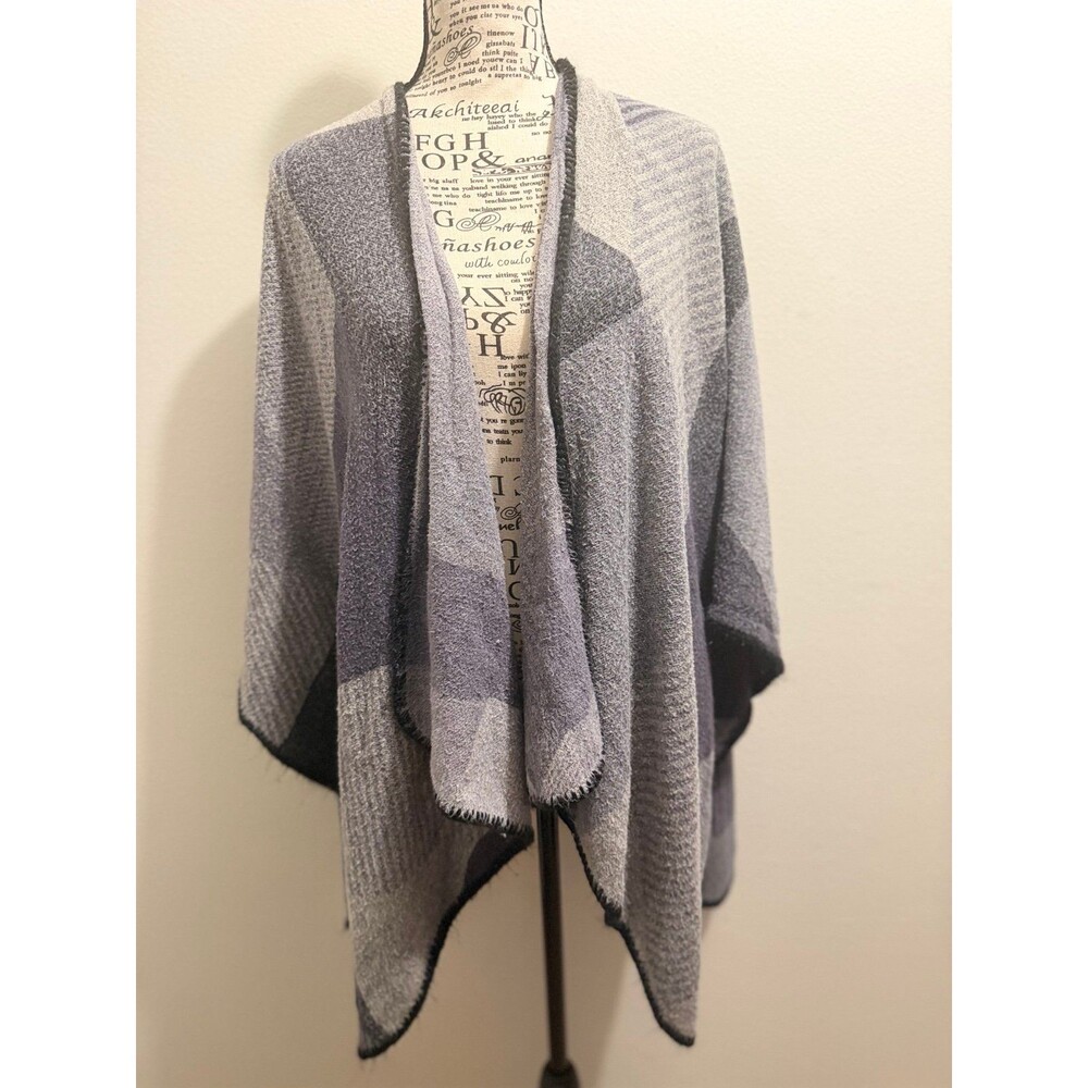 World Market Gray Boho Eclectic oversized Patterned Open-Front Shawl One Size